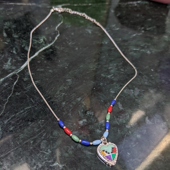 PacSun Jewelry - PacSun Colorful Tribal Heart Necklace